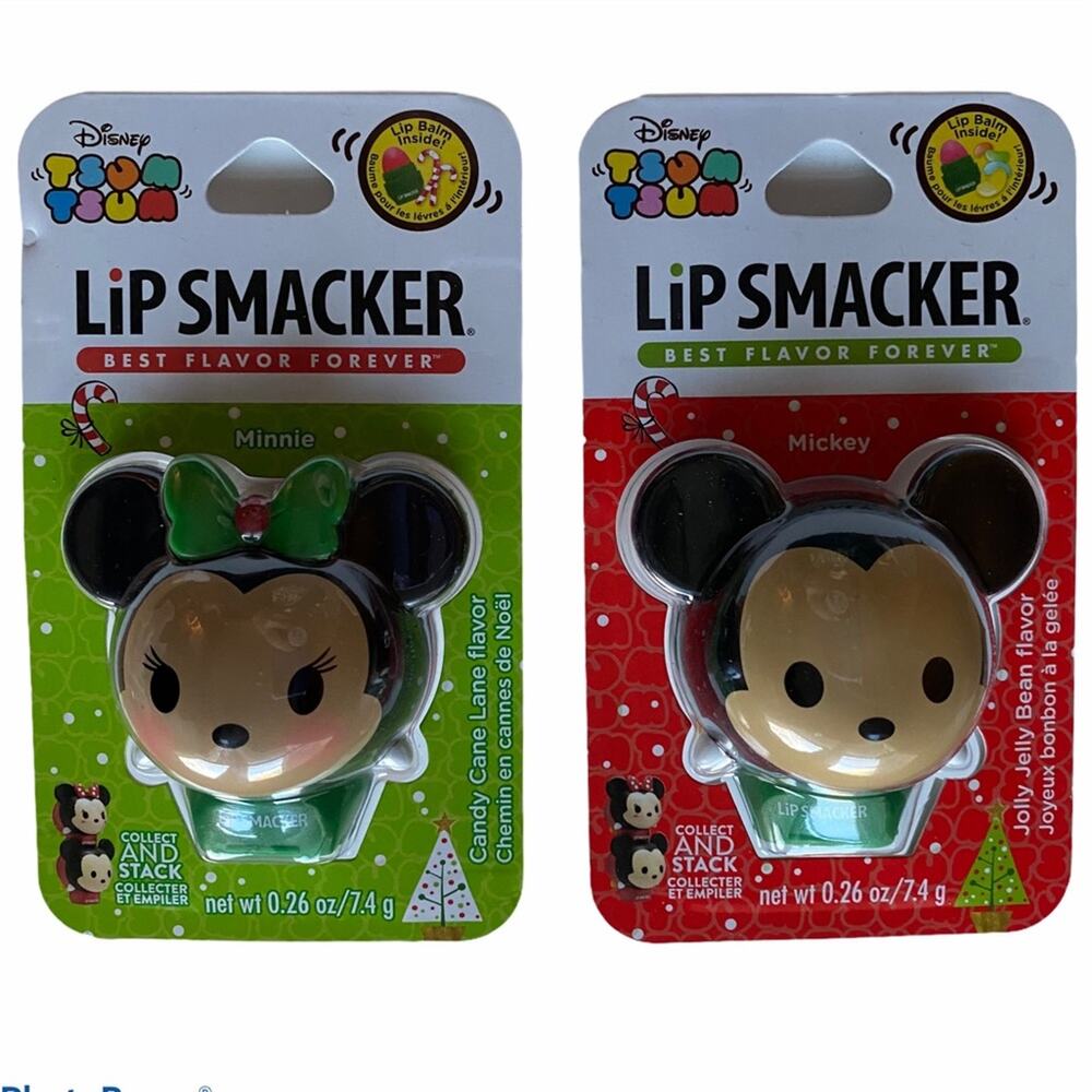 Disney Lip Smackers Tsum Tsum Mickey Mouse and Minnie Mouse Holidays Lip Balms